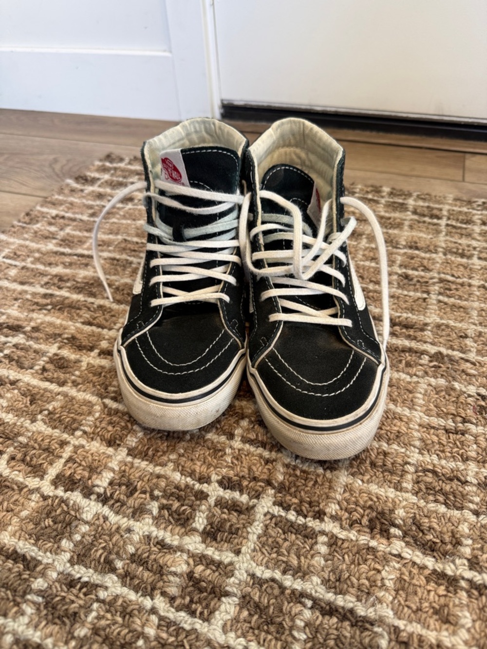 Vans Black and White Sk8-Hi High-Top Sneakers